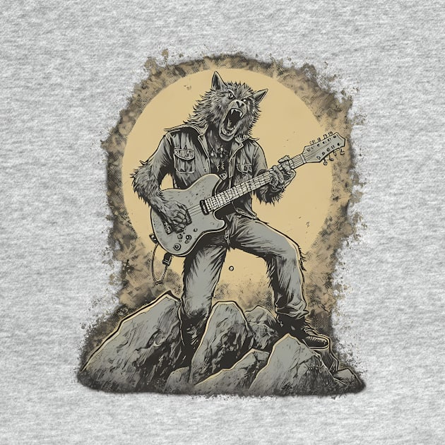 Angry wolf playing guitar by KOTYA